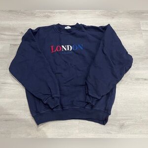 Vintage LONDON HARRODS KNIGHTSBRIDGE Crewneck Sweatshirt Men/Women L UK Blue Red